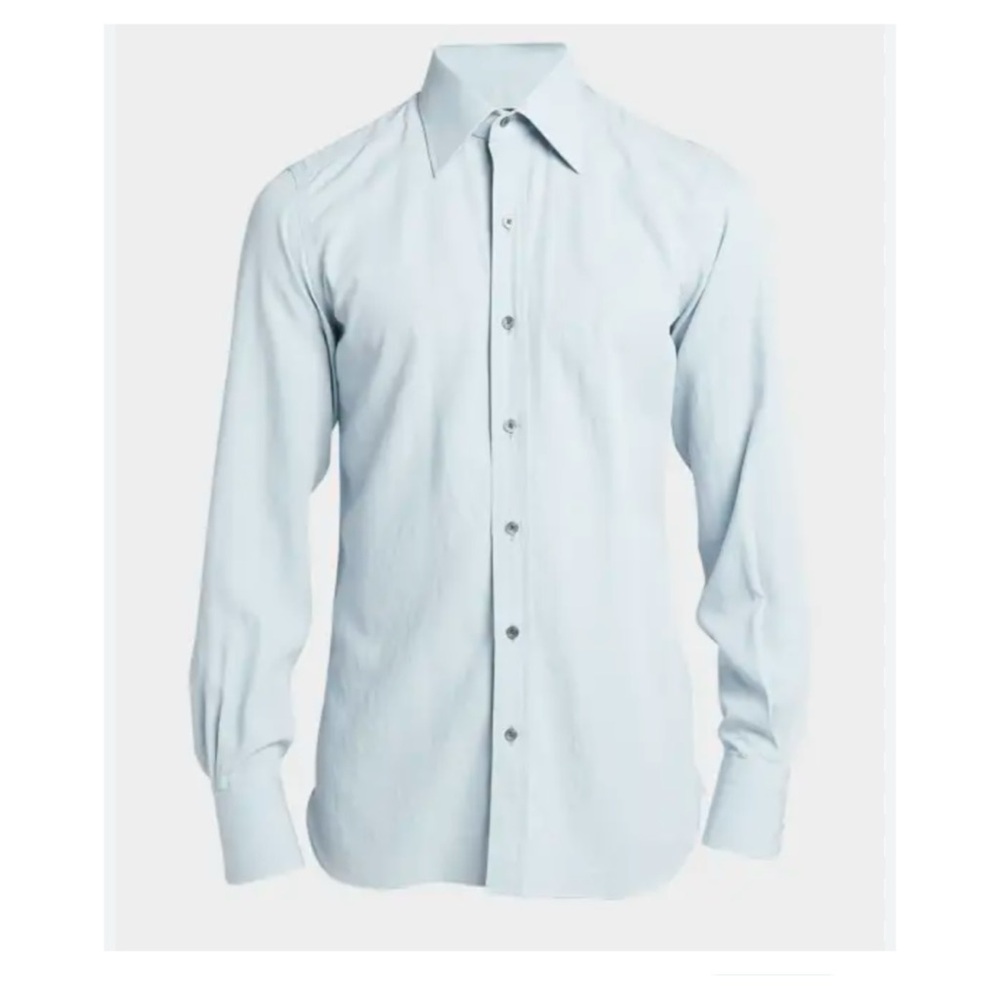Tom Ford Men's Sky Blue 100% cotton shirt size 46/18 made in Italy
PRISTINE